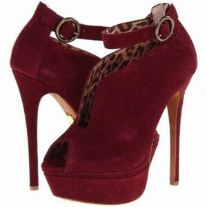 BETSEY JOHNSON Elianna Oxblood Platform Stiletto Mules